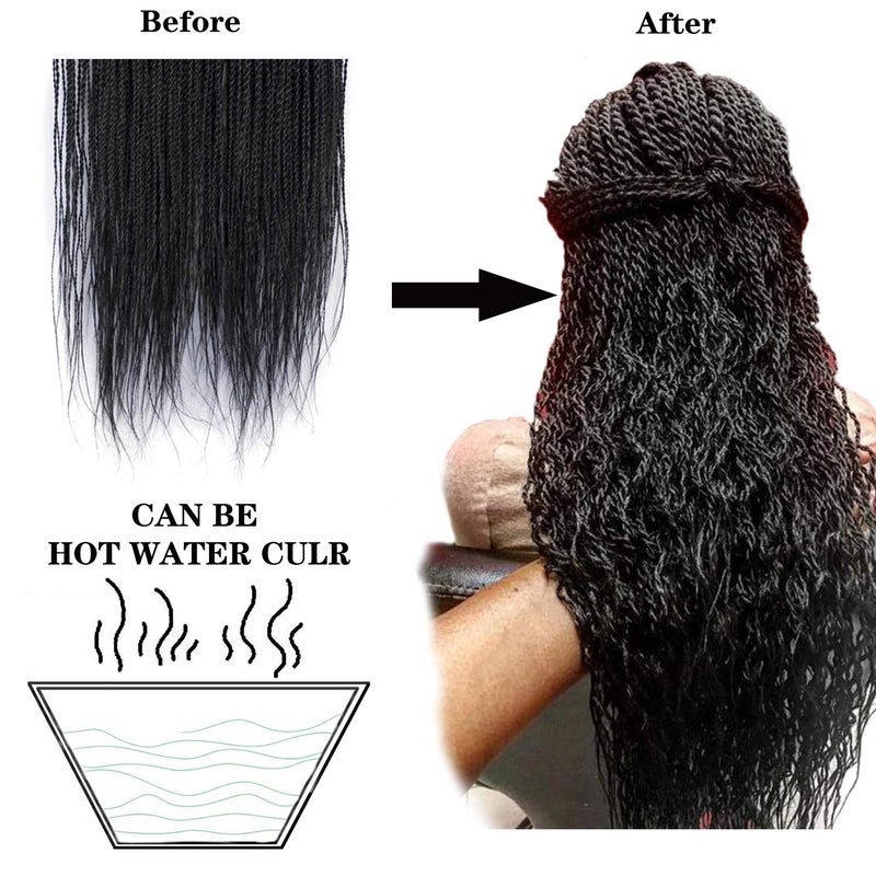 NAYOO Senegalese Twist Crochet Hair for black women 22 Inch 8 Packs Crochet Braids hair 34~35 Stands/Pack small Crochet Hair Hot Water Setting(22 Inch, 1B) - Image 2